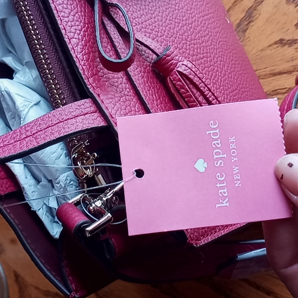 FINALE Kate spade hayes satchel crossbody handbag NEW NWT burgundy - Picture 2 of 7